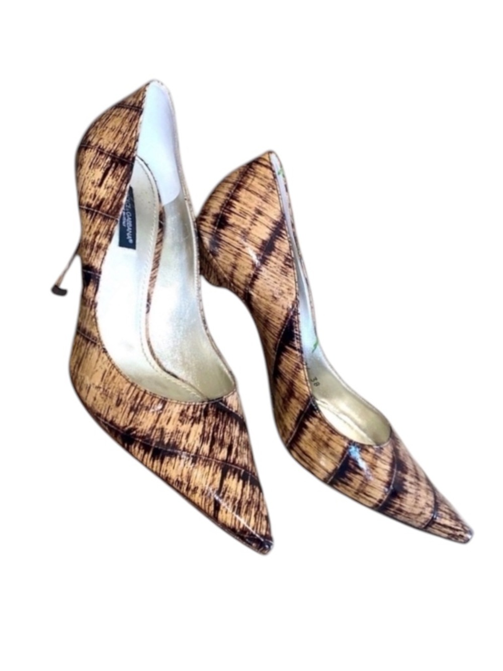 DOLCE & GABBANA eel stilettos heels, tan/brown. Did you hear? Eel's the deal! 38 - Picture 3 of 16